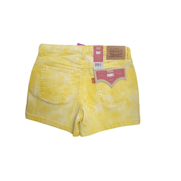 Levis Girls Yellow Tie-Dye Stretch Shorty Shorts Size 12 Regular Levis Flex Fabr - Picture 2 of 3